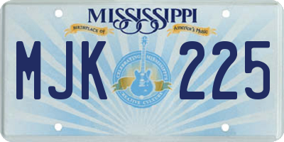 MS license plate MJK225