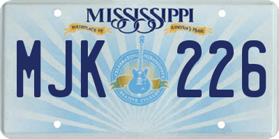 MS license plate MJK226