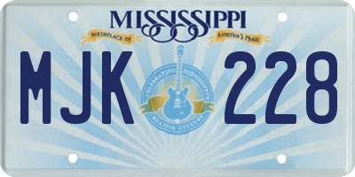 MS license plate MJK228