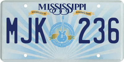 MS license plate MJK236