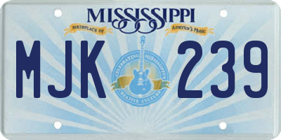 MS license plate MJK239