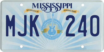 MS license plate MJK240