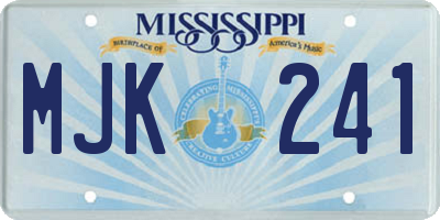 MS license plate MJK241