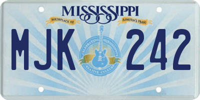 MS license plate MJK242