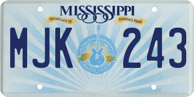 MS license plate MJK243