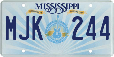 MS license plate MJK244
