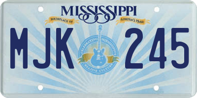 MS license plate MJK245