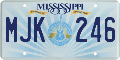 MS license plate MJK246