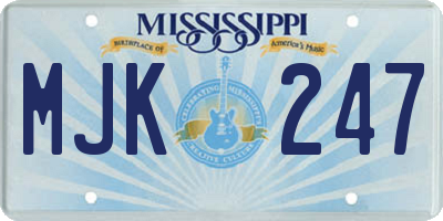 MS license plate MJK247