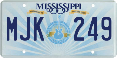 MS license plate MJK249