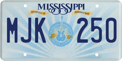 MS license plate MJK250