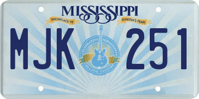 MS license plate MJK251