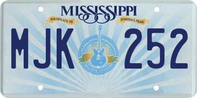 MS license plate MJK252