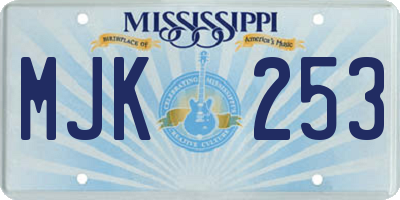 MS license plate MJK253