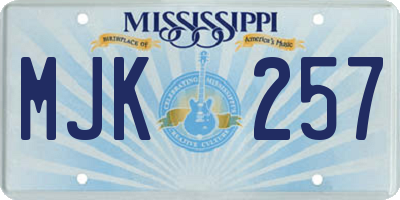 MS license plate MJK257