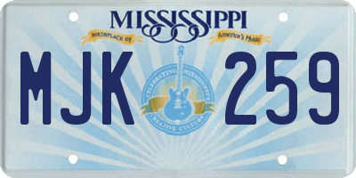 MS license plate MJK259