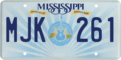 MS license plate MJK261