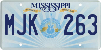 MS license plate MJK263