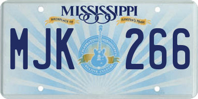 MS license plate MJK266