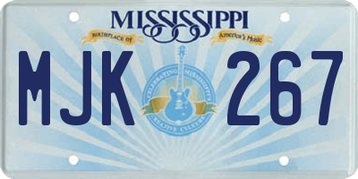 MS license plate MJK267