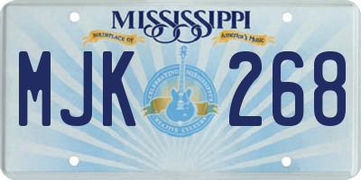 MS license plate MJK268