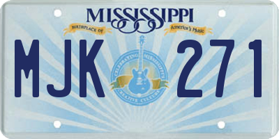 MS license plate MJK271