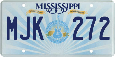 MS license plate MJK272