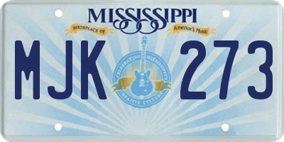 MS license plate MJK273