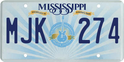 MS license plate MJK274