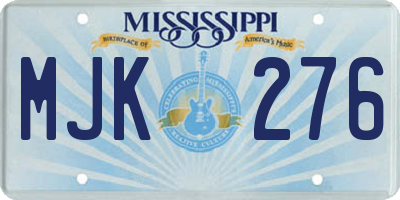 MS license plate MJK276