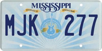 MS license plate MJK277