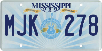 MS license plate MJK278