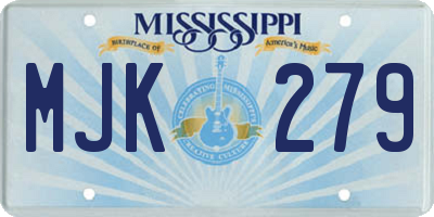 MS license plate MJK279
