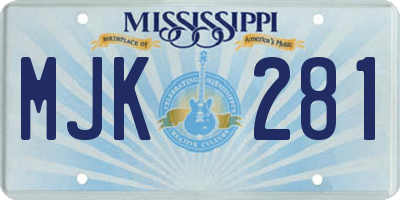 MS license plate MJK281