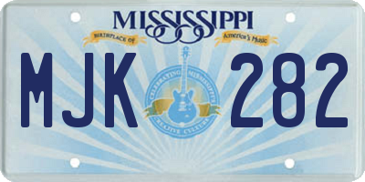 MS license plate MJK282
