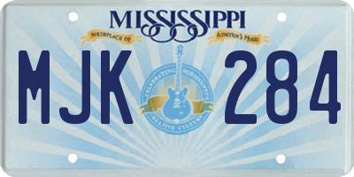 MS license plate MJK284