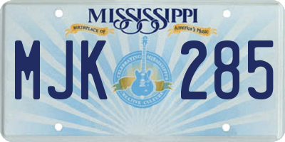 MS license plate MJK285
