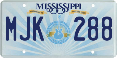 MS license plate MJK288