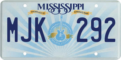 MS license plate MJK292
