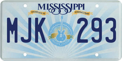 MS license plate MJK293