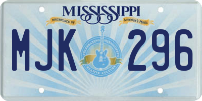 MS license plate MJK296