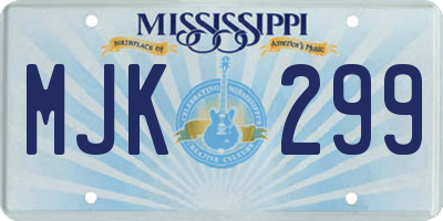 MS license plate MJK299