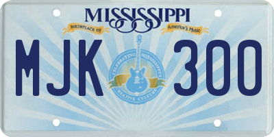 MS license plate MJK300