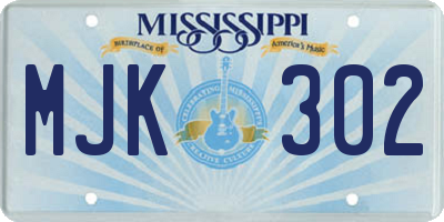 MS license plate MJK302