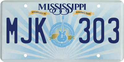 MS license plate MJK303