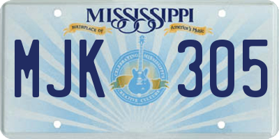 MS license plate MJK305