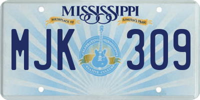 MS license plate MJK309