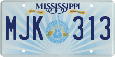 MS license plate MJK313