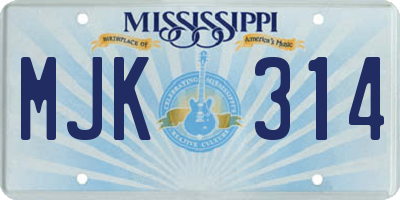 MS license plate MJK314