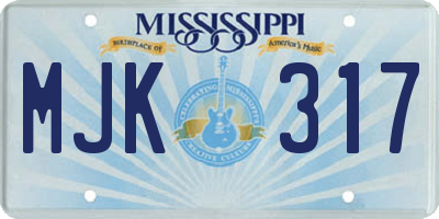 MS license plate MJK317